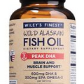 Wiley's Finest Wild Alaskan Fish Oil Peak DHA. 600mg DHA and 300mg EPA Omega-3
