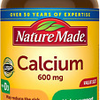 Calcium 600 Mg with Vitamin D3, Dietary Supplement for Bone Support