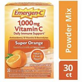 30 Pack Box Emergen-C IMMUNE SUPPORT SUPER ORANGE 1,000 mg Vitamin C ZINC B