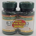 NATURE'S BOUNTY B-12, TWIN PACK,  5,000 mcg, 80 Quick Dissolve Tablets EXP 2025+