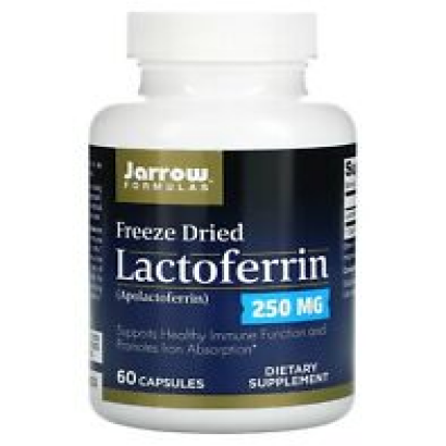 Jarrow Formulas Freeze Dried Lactoferrin 250 mg, 60 Caps Exp 10/25