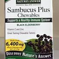 Natures Answer Sambucus Chewables 60 Tabs Black Elderberry Vitamin C Zinc 5/2025