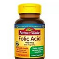 Nature Made Folic Acid 400 mcg (665 mcg DFE) .250 Tablets ,Exp:08/2026