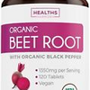USDA Organic Beet Root Powder (120 Tablets) 1350mg Beets Per Serving with Black
