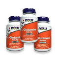 3 Pack, NOW Foods L-Glutamine 500 mg  Amino Acid 120 Veg Caps, Immune Function