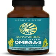 Sunwarrior Vegan Omega 3 DHA & EPA Supplement - Brain, Heart Support | 60 ct