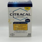 Citracal Slow Release 1200 Calcium Supplement Vitamin D3 80 Coated Tab Ex 05/26