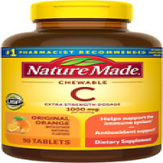 Nature Made Extra Strength Vitamin C Chewable 1000mg, for Immune Support, Iron