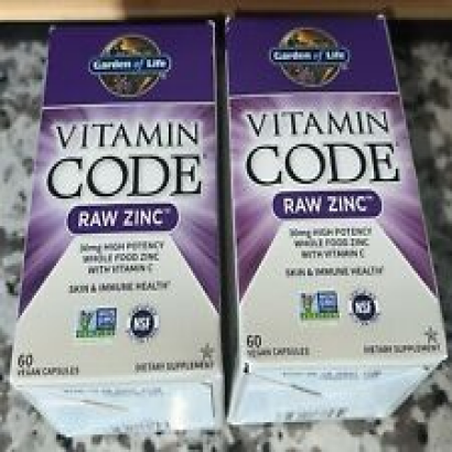 (2) Garden of Life Vitamin Code Raw Zinc Supplement Capsules 120 Count Plz Read