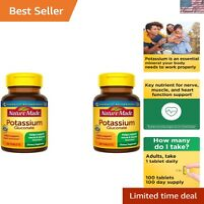 Pharmacopeia Verified Potassium Gluconate 550mg Supplement x 2 for Heart Health