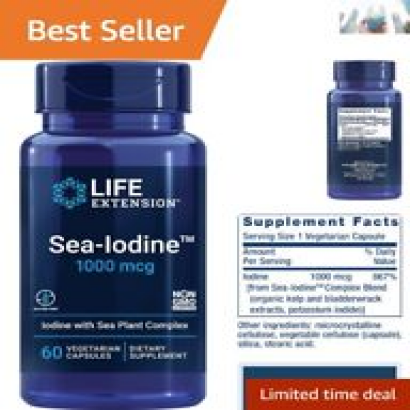 Pure Sea-Iodine Formula for Thyroid Health & Iodine Intake - Non-GMO Supplement