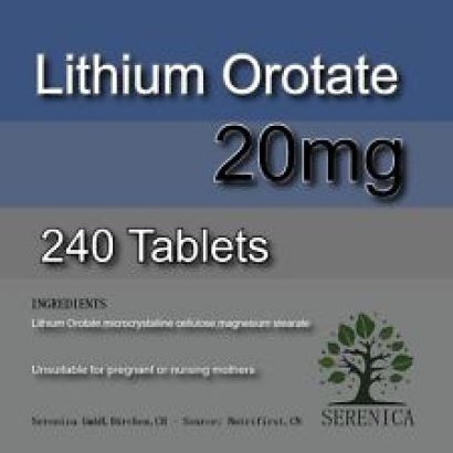 Lithium Orotate 20mg emotional wellness Advanced x 240 Tablets