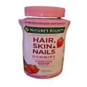 Nature's Bounty Hair Skin and Nail Vitamin with Biotin Chewable Gummies 90-CT