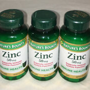 Lot of 3 Natures Bounty Zinc 100 Caplets 50 mg Immune Health EXP 1/2025