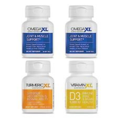 4 Pack Immune Supporting Bundle -(2) OmegaXL 60 Count + TurmericXL +VitaminXL D3