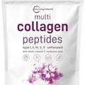 Multi Collagen Peptides Powder 16 Oz - Hydrolyzed Protein Peptides | Type III...