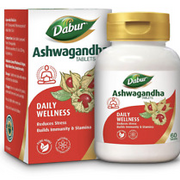 Dabur Ashwagandha Tablets - 60 tabs, General Wellness Tablets, Stress Relief