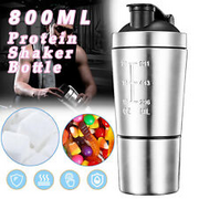 Protein Shaker Bottle Shaker Cup Protien Blender 600ml + 200ml Two-Stages Design