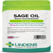 Lindens Oil of Sage 50mg Capsules Rapid Release Essential Oil