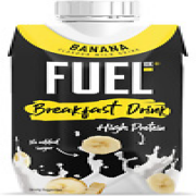 FUEL10K 330ml Banana Breakfast Milk Drink - Pack of 8 - High Protein Milkshake