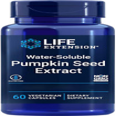 Life Extension, Water-Soluble Pumpkin Seed Extract, 60 Vegan Capsules, Lab-Teste