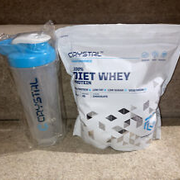 Crystal Diet Whey Protein 1 kg In Chocolate 20 Servings & Shaker BBE 06/25