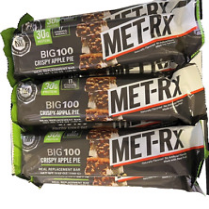 Met-RX Big 100 CRISPY APPLE PIE Meal Replacement 3.52 ounce Bar 03/04/2024 (8)