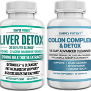 Liver Detox & Support Supplement + Colon Cleanser & Detox Supplement Bundle