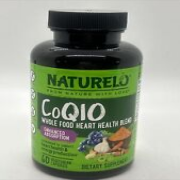 NATURELO Whole Food CoQ10 with Heart Health Blend, 60 Count Exp 11/24