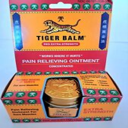 Tiger Balm Red Pain Relieving Ointment Extra Strength Concentrated 0.63 OZ/18G