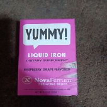 YUMMY NovaFerrum Pediatric Drops Liquid Iron Raspberry Grape Flavored Exp 09/25