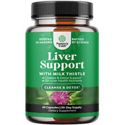 Milk Thistle Liver Support Supplement Herbal with Silymarin Dandelion Root 60ct