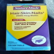 Nature Made Hair, Skin & Nails 120 Soft Gels 2500 Mcg Biotin