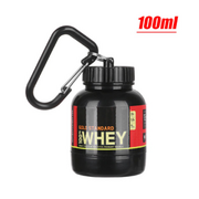 Large Gym Protein powder container-Portable Bottle with funnel & key chain 200ml
