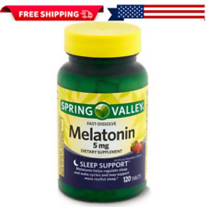 Melatonin Sleep Supplement: Fast-Dissolve Strawberry Tablets, 5mg, 120ct