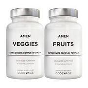 Amen Fruits + Veggies Vitamins Bundle, Raw Whole Food Multivitamin Capsules, ...