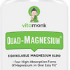 Quad Magnesium Blend by Vitamonk - with Magnesium Orotate, Glycinate Chelate, Ma