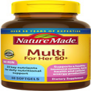 Nature Made Multivitamin for Her 50+ with No Iron, Womens Multivitamin for Daily
