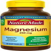 Nature Made Extra Strength Magnesium 250 mg for Muscle Heart Nerve 90 Softgels