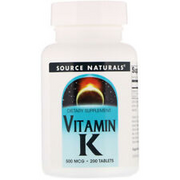 Source Naturals Vitamin K1 Phylloquinone 500mcg 200 Tablets Cardio Bone Health