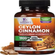 True Organic Ceylon Cinnamon Capsules 1800mg Highest Potency Blood Sugar Support