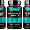 3 Pack Magnesium Citrate 400mg 180 Caps Vegetarian/Gluten Free/Non-GMO Phi
