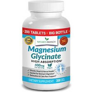 Magnesium Glycinate 400 mg - 200 - High Absorption, Non Buffered Bisglycinate...
