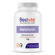 Bestvite Melatonin 1 mg (240 Vegetarian Capsules) - No Stearates - Vegan