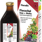 Floradix, Floravital Iron & Herbs Vegan Liquid Supplement, Energy Support for Wo