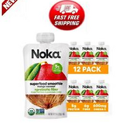 Noka Superfood Fruit Smoothie Pouches Mango Coconut Healthy Snacks with Flax ...