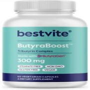 BESTVITE ButyraBoost 300mg Tributyrin Complex 60 Capsules Butyrate Gut Health
