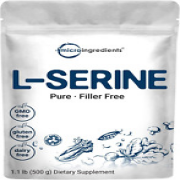 Pure L Serine Powder 1.1 Lb, Production of L-Cystine & L-Tryptophan Brain Health