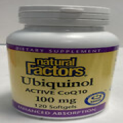 Natural Factors, Ubiquinol, Active CoQ10, 100 mg, 120 Softgels Exp JN 26 #7285