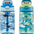 Contigo Aubrey Kids Cleanable Water Bottle with Silicone Straw Dinos & Sharks